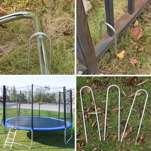 Vista 8 de AAGUT Juego de 6 estacas para trampolín de 12 pulgadas, kit de anclaje de amarre para trampolín de 3/8 pulgadas, resistente al viento, accesorios