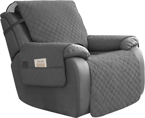 Vista 32 de Easy-Going Funda impermeable para sofá biplaza reclinable con bolsillo, funda de sofá reversible de 1 pieza para sillón reclinable de 2 asientos