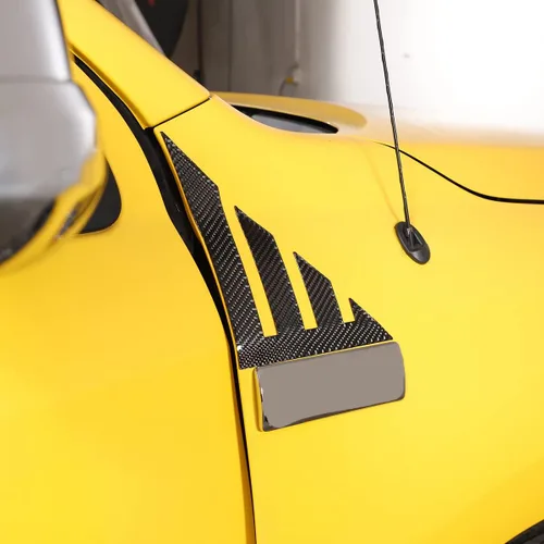 Vista 5 de 2 piezas de calcomanías para panel de hojas laterales de automóvil para Toyota Tundra 2007-2013, accesorios de fibra de carbono real, calcomanía