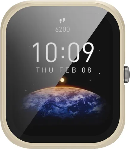 Vista 6 de Paquete de 6 fundas para Amazfit Bip 3/Bip 3 Pro con protector de pantalla de vidrio templado integrado, diseño completo de policarbonato duro