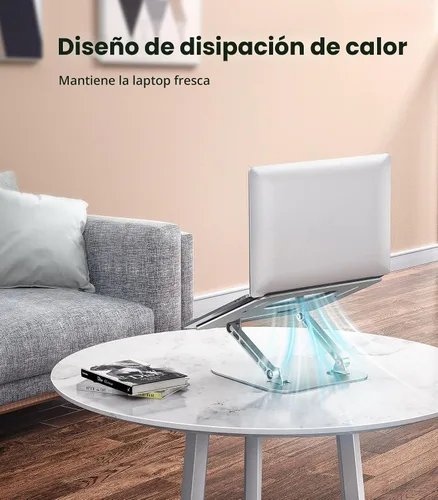 Vista 4 de JOIOT Soporte ajustable de aluminio para portátil, elevador ergonómico para Plateado