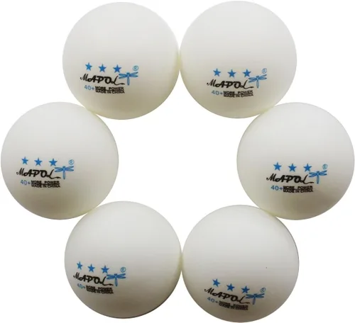 Vista 8 de Mapol - Pelotas de tenis de mesa (50 unidades, 3 estrellas), color blanco, pelotas premium para entrenamiento de ping pong