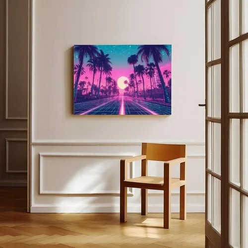 Vista 8 de Neon Vaporwave Art Print – Cyberpunk Aesthetic Wall Decor – Retro Futuristic Subculture Poster – Trendy Modern Artwork Poster Print for Teen Boys