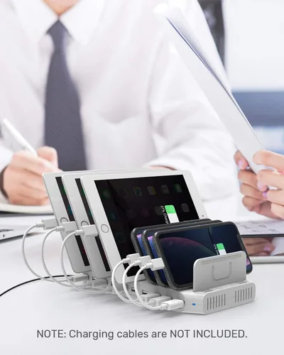 Vista 2 de 【Paquete】Cargador USB Unitek de 10 puertos para múltiples dispositivos y 11 divisores desmontables