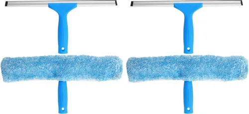 Vista 9 de MR.SIGA - Escobilla de ventana profesional y limpiador de microfibra para ventanas, 10 pulgadas Herramienta limpiacristales 2 en 1
