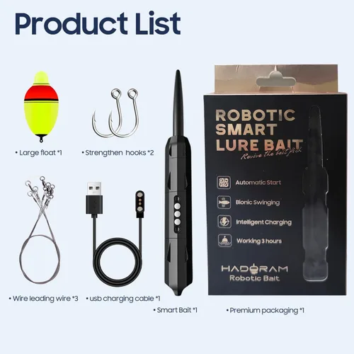 Vista 3 de Señuelo inteligente robótico para pesca, señuelos eléctricos de pesca Wobbler recargable por USB, cebo de natación, aparejos de pesca, acción