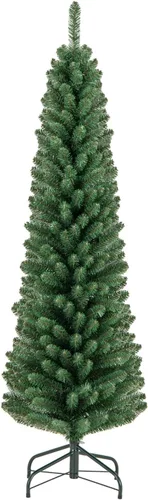 Vista 21 de GOFLAME Árbol de Navidad preiluminado de 5 pies, árbol de Navidad artificial con 180 luces LED, 10 modos de luz, 390 puntas de rama, soporte