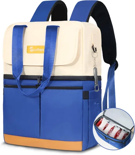 Vista 13 de Scothen Mochila Enfriadora con Doble Cubierta y 12 Paquetes de Hielo - Mantiene 36 Latas Frías por Hasta 24 Horas - Mochila Enfriadora Aislada
