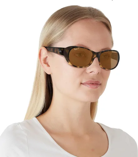 Vista 6 de Ray-Ban RB4061 - Gafas de sol ovaladas para mujer color marrón polarizado 2165in