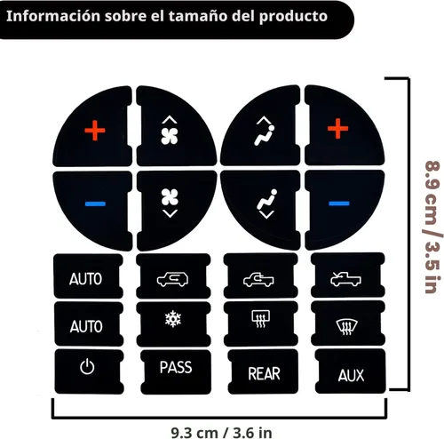 Vista 4 de 2 paquetes de kit de reparación de botones AC para salpicadero - Compatible con Chevy, ideal para arreglar botones de control de A/C desteñidos
