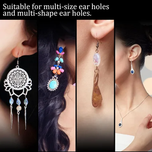 Vista 3 de 200 piezas de aretes para orejas caídas, repuesto para parte trasera de aretes para embrague de bala pesada (transparente)