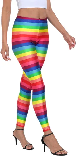 Vista 4 de HDE Leggings de entrenamiento con diseño de moda. Divertidos estampados impresos con gráficos de moda
