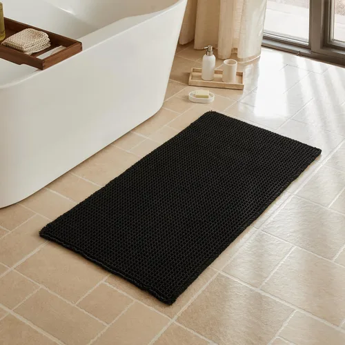 Vista 63 de Triohero Tapete de baño con diseño de gofre, tapete de baño pequeño y bohemio, antideslizante, lavable, ultra suave, súper absorbente, de secado