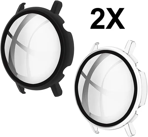 Vista 7 de [Paquete de 2] Funda con protector de pantalla de vidrio templado compatible con Huawei Watch GT 3 de 1.654 pulgadas, dureza 9H de 360°, funda