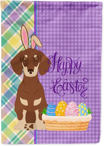 Vista 101 de Caroline's Treasures WDK4925GF Bandera de Pascua Airedale Terrier negra y tostada, tamaño jardín, bandera decorativa para patio exterior, patio