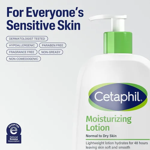 Vista 7 de Cetaphil Hidratante facial y corporal, loción hidratante para piel normal a seca, adecuada para pieles sensibles, 2 onzas, paquete de 12, sin