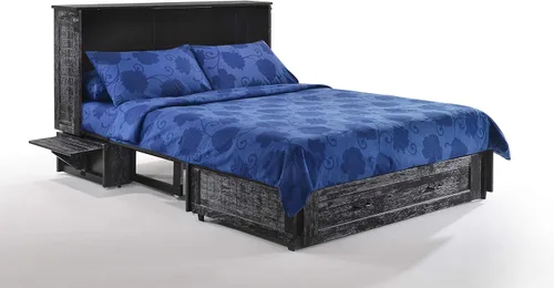 Vista 4 de Night & Day Muebles Murphy - Cama convertible con gabinete de tamaño Queen, con colchón de espuma viscoelástica de triple pliegue (Blizzard)