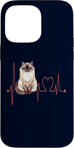 Vista 21 de Himalayan Cat Heartbeat EKG Funny I Love My Cat Case for iPhone 17