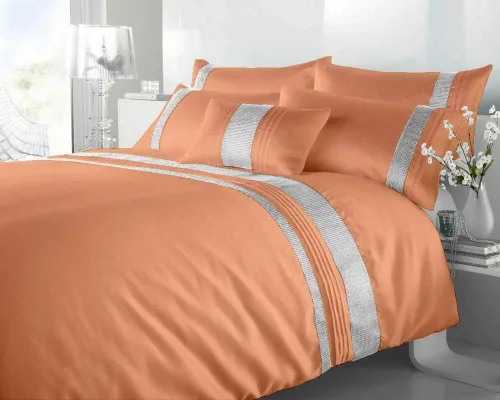 Vista 7 de BedDecor Juego de funda de edredón de 5 piezas con forro plateado de 600 hilos, 100% algodón egipcio (individual/individual XL, rojo sangriento)