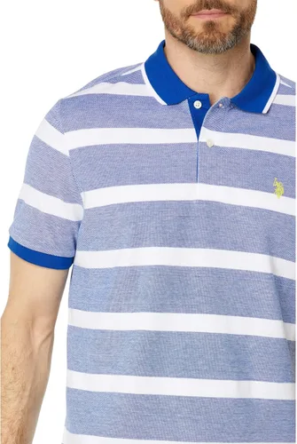 Vista 3 de U.S. Polo Assn. Polo de piqué de rayas de manga corta con teñido de hilo