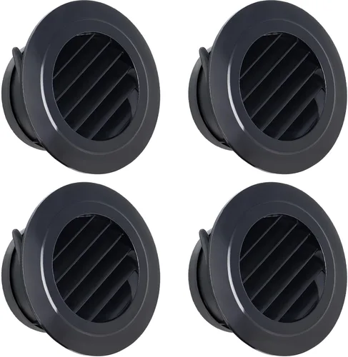 Vista 8 de Kit de cubierta de ventilación de escape Soffit de 4 pulgadas, pantalla de mosca incorporada, extraíble, paquete de 2 Air Vents Round Design for