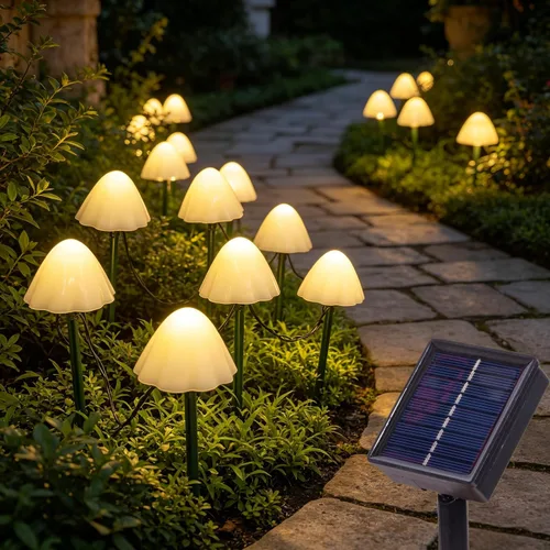 Vista 8 de 20 luces LED solares de libélula, 8 modos de luces de Navidad impermeables al aire libre, 10 pies alimentadas por energía solar, luces de libélulas