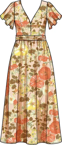 Vista 4 de Simplicity Kit de patrón de costura para vestido de Misses', código S9476, tamaños 26W-28W-30W-32W, multicolor