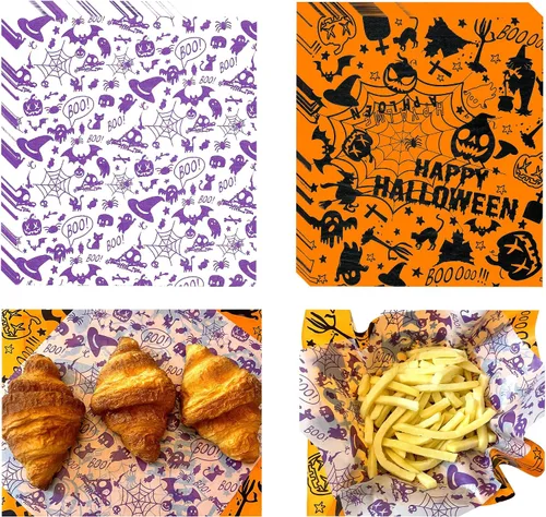 Vista 21 de 150 hojas de papel encerado navideño para alimentos, papel de delicatessen para envolver sándwiches, envolturas para dulces y galletas, forros