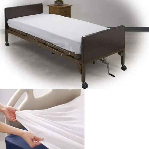 Vista 2 de Juego de sábanas de 3 piezas de algodón puro de alta calidad, sábanas bajeras planas para cama de hospital, 100% algodón egipcio de 400 hilos