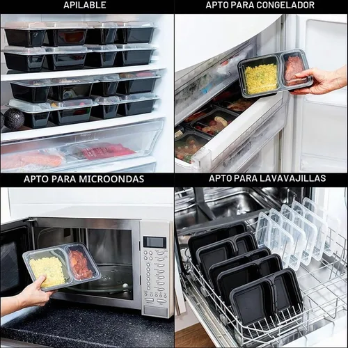 Vista 6 de Igluu Meal Prep Contenedores reutilizables (paquete de 10) 1 compartimento