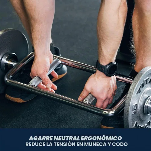 Vista 5 de Titan Fitness martillo olímpico sólido, martillo de tríceps cromado, barra de contrapeso de 34 pulgadas