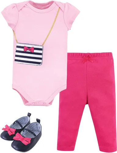 Vista 44 de Little Treasure - Conjunto unisex de mameluco de algodón, pantalón y zapatos para bebé Collar de ancla