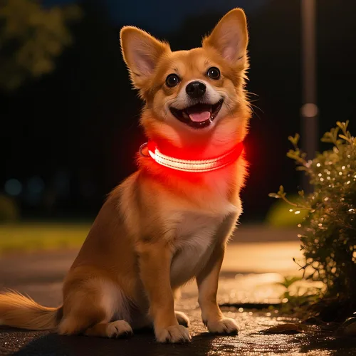 Vista 12 de Collar de perro iluminado para perros pequeños, collar de perro con luces LED recargables de seguridad, totalmente ajustable, que brilla