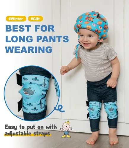 Vista 5 de Rodilleras para gatear cómodas unisex para niños pequeños y bebés que gatean 2 pares