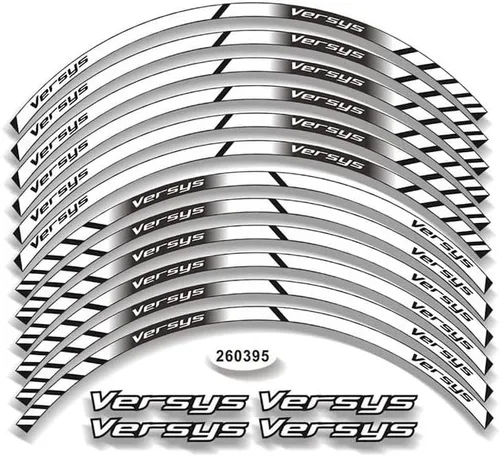Vista 4 de Adhesivo reflectante para llantas de motocicleta, calcomanías de rayas de 17 pulgadas compatibles con Kawasaki VERSYS (A)