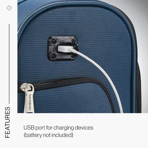Vista 6 de Samsonite Solyte DLX Softside - Equipaje extensible con ruedas giratorias, azul (Mediterranean Blue)), 123567-0559
