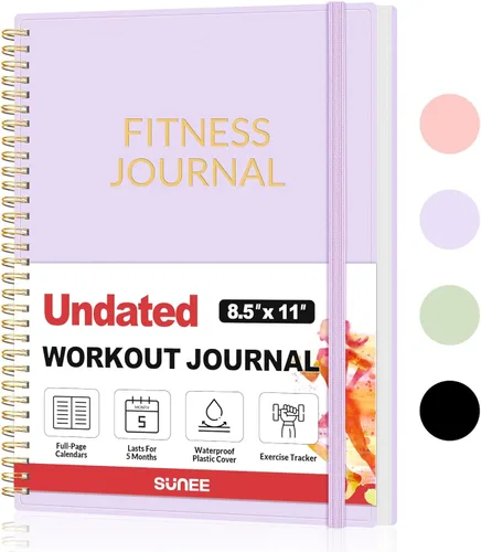 Vista 9 de Diario de Fitness y Planificador de Entrenamiento para Mujeres y Hombres, A4 (21.6 cm x 27.9 cm) Diario de Entrenamiento y Libro de Planificación