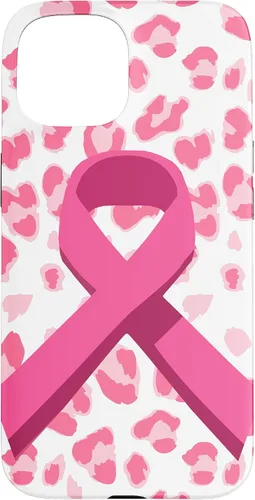Vista 6 de Funda para iPhone 16 con cinta rosa en estampado de leopardo para concientización sobre el cáncer de mama