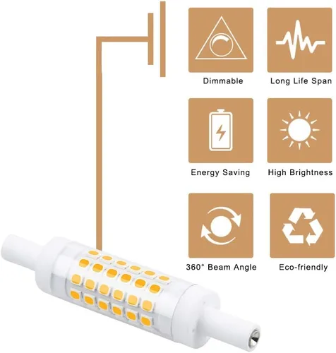 Vista 5 de Bonlux Bombilla LED R7S regulable de 3.071 in - Reflector LED J78 T3 R7S de doble extremo - 5 W (equivalente a bombilla halógena de 45 W) blanco