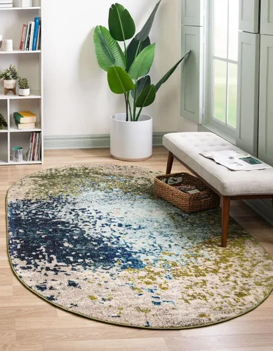 Vista 18 de Unique Loom Estrella Collection - Alfombra de área Vella (9' x 12' 2" Rectángulo Azul/Gris)