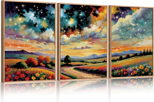 Vista 40 de Arte de Pared de Lienzo Enmarcado con Grandes Pinceladas Abstractas, Decoración de Pared Azul Marino Neutro, Pintura de Pared Moderna en Tonos