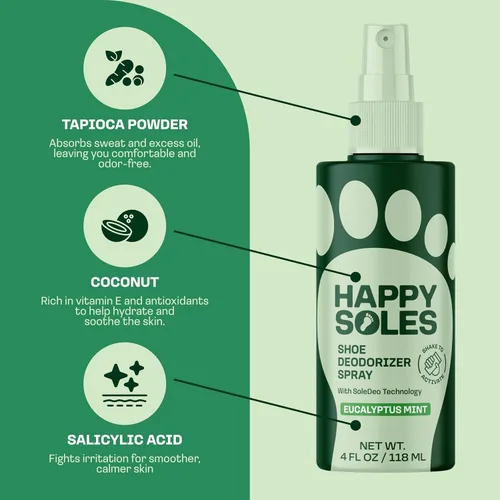 Vista 5 de Paquete de spray en polvo para pies y desodorante para zapatos, sin talco, control de olores sin aerosol para pies, tenis y equipo de gimnasio