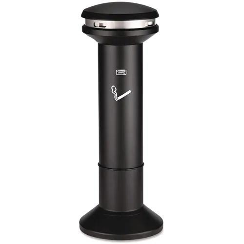 Vista 7 de Rubbermaid 9W33BLA Infinity receptáculo tradicional comercial para fumar, 4.1 galones, 39 pulgadas de alto, negro