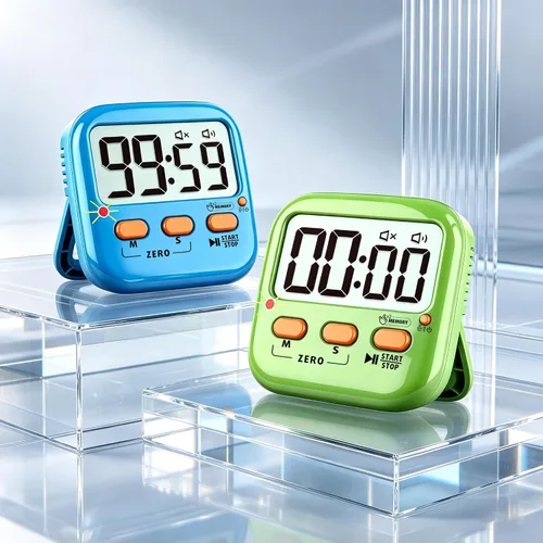 Vista 2 de Paquete de 2 temporizadores digitales para niños, temporizadores magnéticos de cocina para cocinar, huevos, profesores, aula, estudio, ejercicio