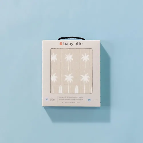 Vista 7 de Babyletto Sábanas de muselina para moisés de bebé para niñas y niños - Certificadas GOTS, funda de algodón orgánico transpirable, ajuste de 360°