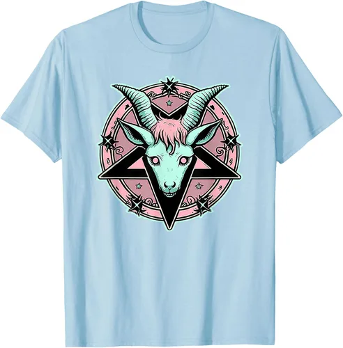 Vista 99 de Camiseta Kawaii Paste Creepy Goat Pentacle, Negro