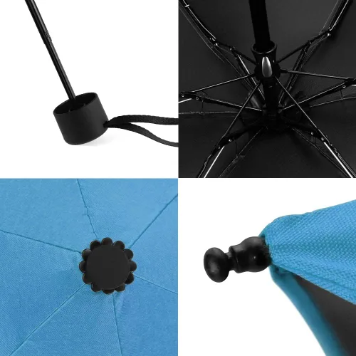 Vista 4 de Yoobure Paraguas y parasol pequeño con funda, diseño portátil, ligero y compacto, perfecto para viajes, para sol o lluvia, para uso en exteriores