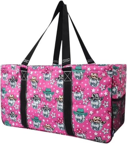 Vista 67 de NGIL Bolsa de comestibles reutilizable extra grande plegable de gran tamaño para comestibles, almacenamiento, picnic, playa, Estampado de vaca
