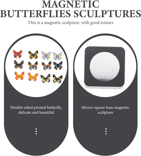 Vista 8 de LIFKOME Escultura de mariposas de escritorio, escultura magnética de escritorio, mariposas divertidas, juguete para el desarrollo de la inteligencia