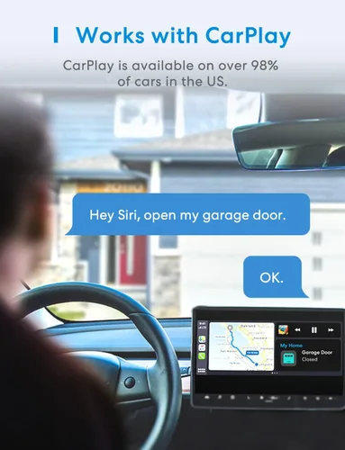 Vista 3 de Meross Control remoto inteligente para abrir puerta de garaje con antena externa, hasta 3 puertas individuales, compatible con Apple HomeKit, Amazon
